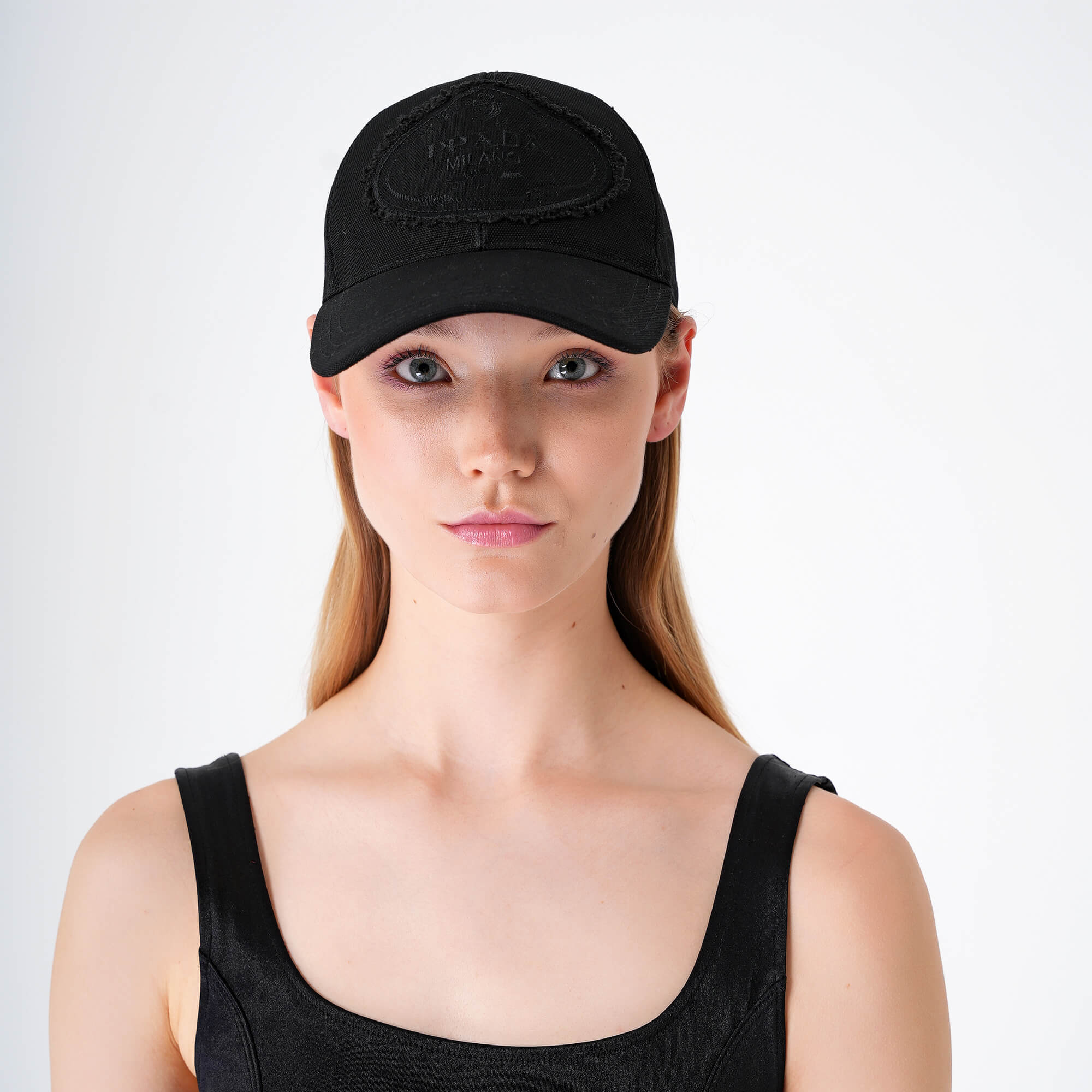 Prada - Black Cotton Logo Baseball Cap